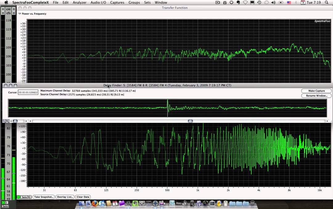 Spectroflo Interface SpectraFoo: Transfer function and delay finder - YouTube