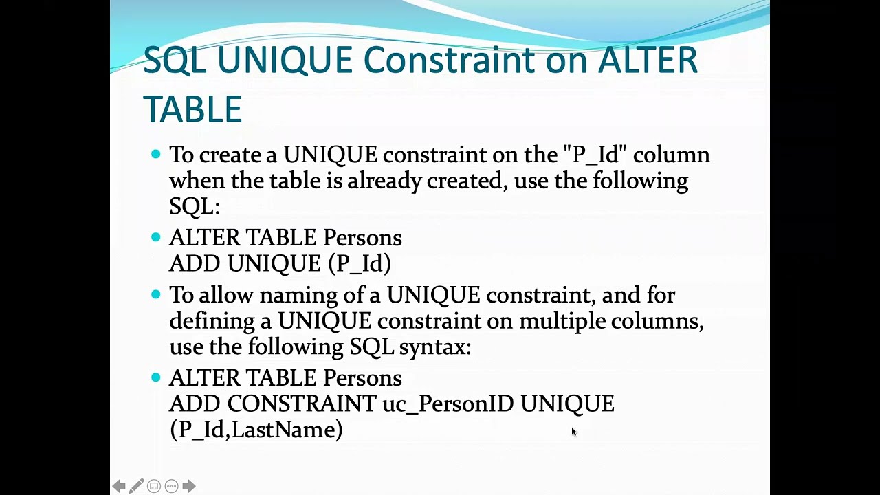 SQL Constraints | Lecture - 57 - YouTube
