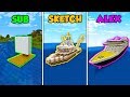 SUB vs SKETCH vs ALEX - SHIP BASE CHALLENGE in Minecraft! (The Pals)