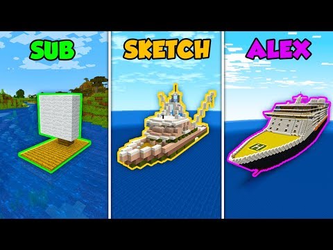 Sub Vs Sketch Vs Alex Ship Base Challenge In Minecraft The Pals - roblox adventures cruise ship flood disaster in roblox survive the cruise ship