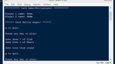 Simple Card Game(Multiplayer) in Python
