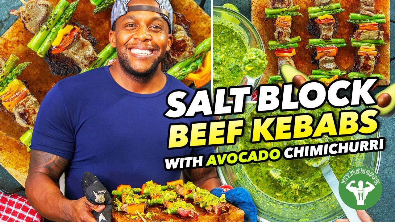 Salt Block Bae Keto Beef Kebab Recipe with Avocado Chimichurri YouTube