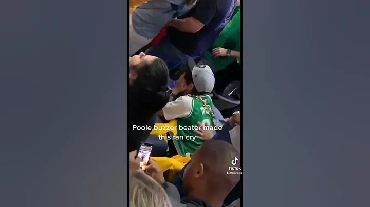 Celtic fan crying after Poole buzzer beater game 2 of the NBA finals #warriors #nba #funny