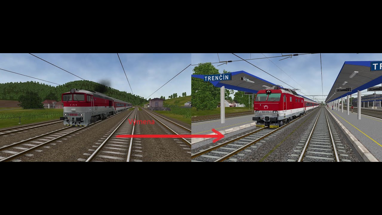 Trať Trenčín--)Nitra s REX 1723 ( Open rails PART 1 ) Výmena lokomotív!