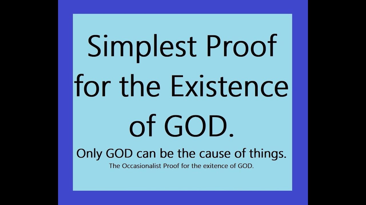 Simplest logical proof for the existence of GOD - YouTube