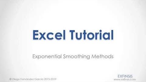 Excel Tutorial. Exponential Smoothing Methods