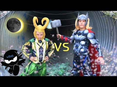 LOKI vs THOR! NINJA KIDZ!  / Solar Eclipse!