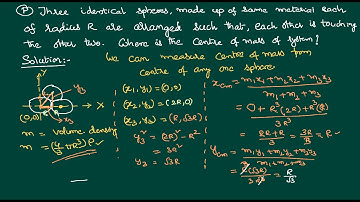 Centre of Mass  Problem Three Identical Spheres in touch for JEE and NEET