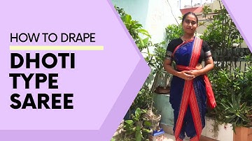 How to drape a Dhoti type Saree | Drape Saree | Dance Saree