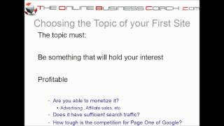Choosing Your Site Topic  part 1