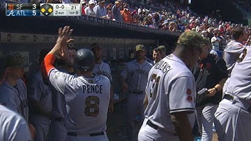 SF@ATL: Pence scores on an error in the 9th