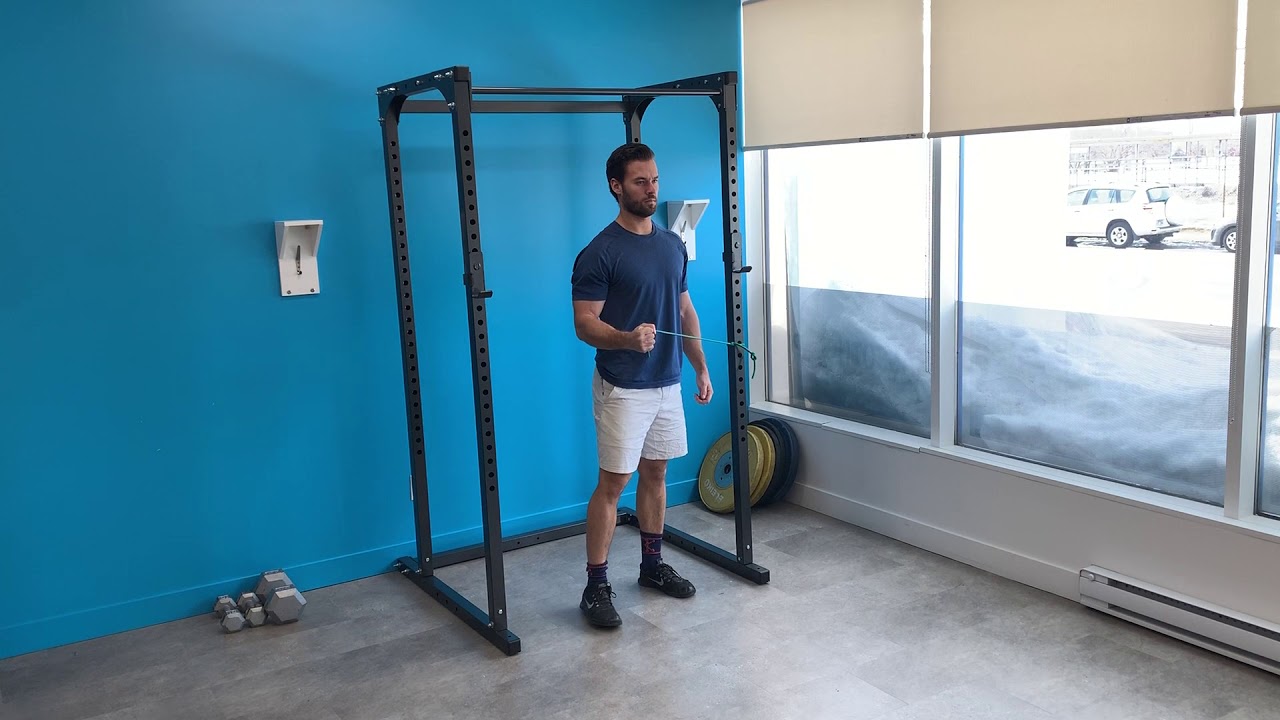 Isometric External Rotation + Side Step - YouTube