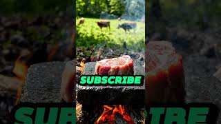 ASMR cooking meat near the river. #asmr #cooking #cookinginthewild