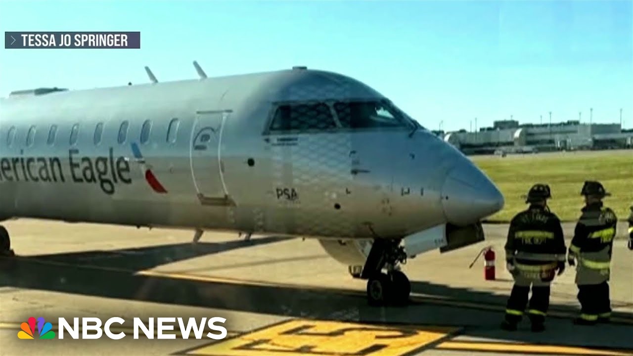Oxygen masks drop during mid-air flight emergency