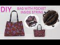 DIY Bag with pocket inside string/Tote bag tutorial/복조리포켓이 있는 토트백만들기/스트링백[JSDAILY]