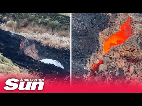 Burning ‘lava’ crater appears under Ayrshire field as danger warning issued