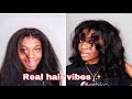 Super REALISTIC kinky straight wig install FT. WORLDNEWHAIR | messy blowout | SZA Inspired