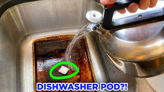 How To Clean Baking Sheets With A Dishwasher Pod Testing This Popular Cleaning Hack