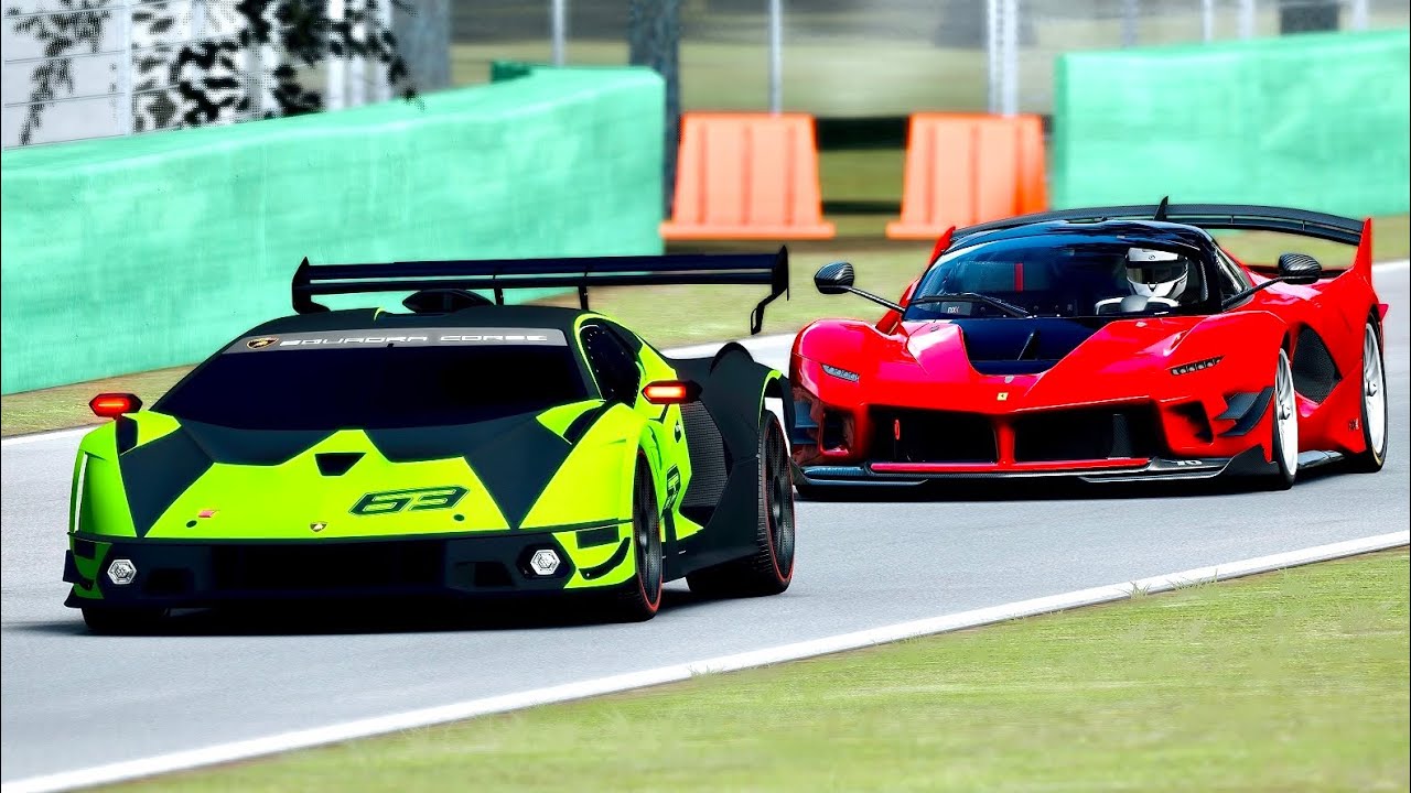 Lamborghini Essenza SCV12 vs Ferrari FXX K EVO at Monza GP - YouTube Lamborghini Essenza SCV12 vs Ferrari FXX K EVO at Monza GP - YouTube