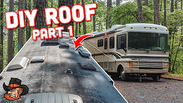 How to replace RV roof // Crazy Seal Hybrid Install // Fleetwood bounder // Part 1