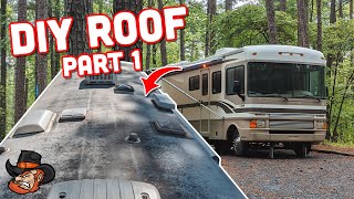 How to replace RV roof // Crazy Seal Hybrid Install // Fleetwood bounder // Part 1 by Southern Ginger Workshop 12,611 views 3 years ago 9 minutes, 21 seconds
