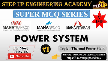 Thermal Power Plant | Important MCQ | Super MCQ Series-1 | Power System | MSEB | MAHATRANSCO | GENCO