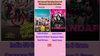 Hai Jawani Toh Ishq Hona hai VS Bandar Movie 14 Days Worldwide Box Office Collection #shortsvideo.