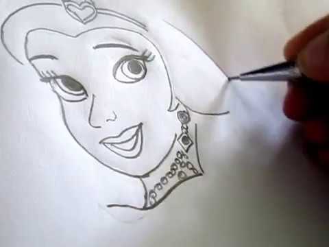  How To Draw Cinderella Face  Simple Tutorial Video YouTube