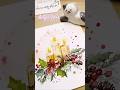 Easy Christmas candles | diy holiday card painting #watercolorforbeginners #artshorts #ytshorts #diy
