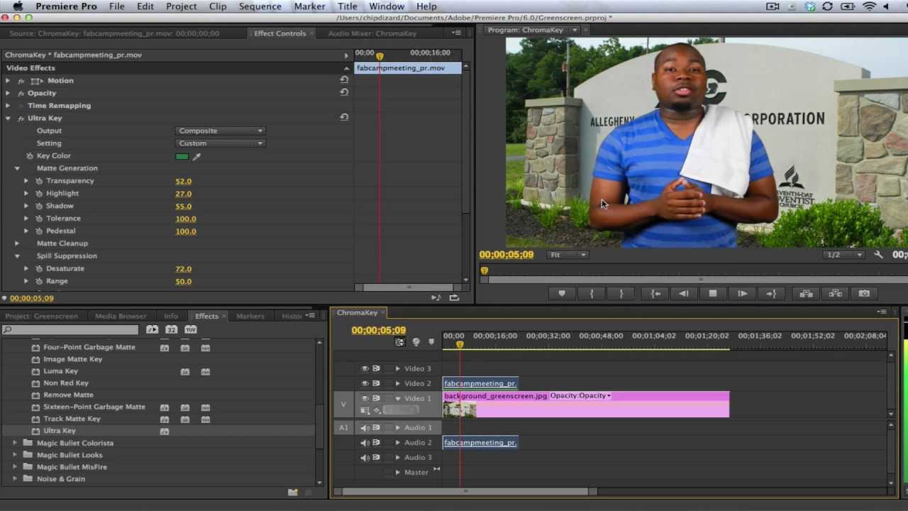 adobe premiere elements green screen