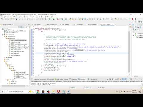 JDBC Oracle Callable Statement Table Insert Java Application