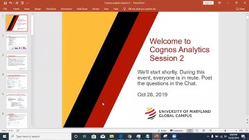 Cognos Analytics Session 2 Fall 2019