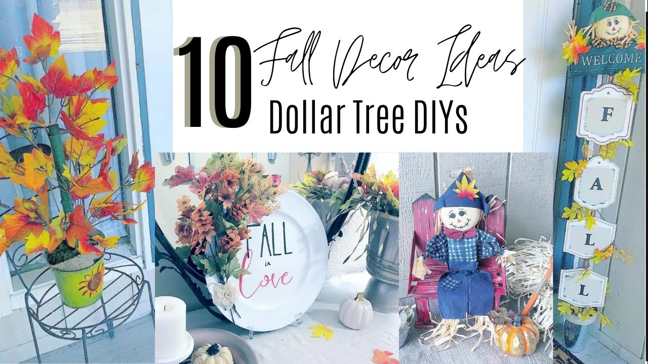 10 DOLLAR TREE DIY FALL DECOR IDEAS - YouTube