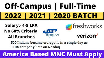 Freshworks | Samsung  Verizon Off Campus Drive 2022-2020 BATCH | 500 Indians became crorepatis | MNC