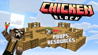 Surviving on a Skyblock world with NOTHING but...Chickens?! | 'ChickenBlock' Modpack Ep1