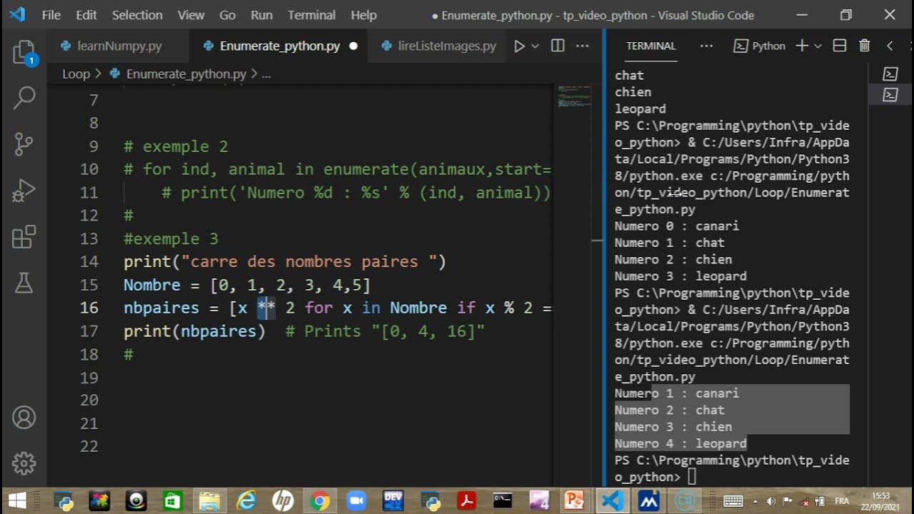 enumerate Python comment ça marche? - YouTube