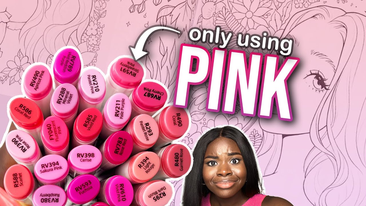 Coloring using only PINK markers! YouTube