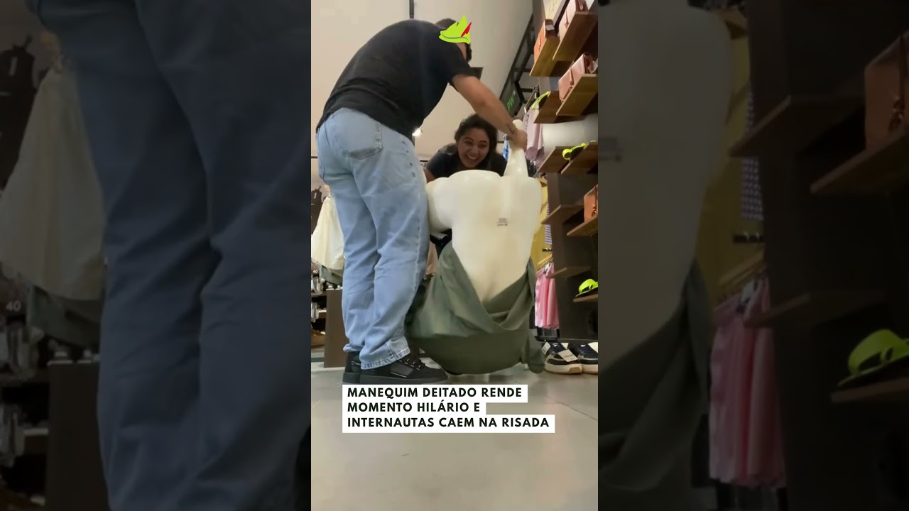 Trocar a roupa do manequim virou um momento hilário e internet não perdoa!!  
