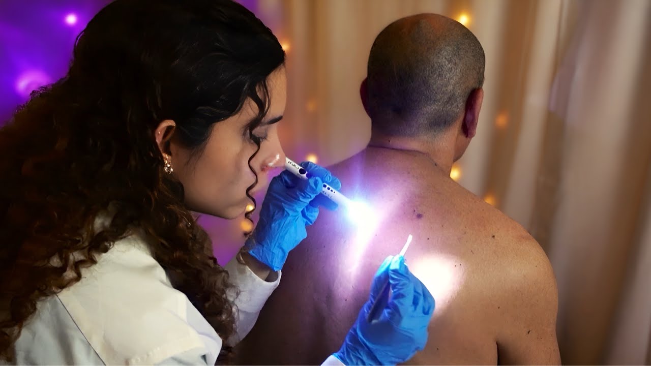 ASMR Detailed Back Inspection –  Hair Plucking, Skin Pulling, Massage (Unintentional Style)