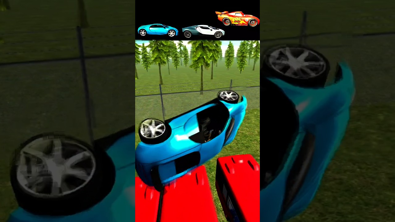 Extreme Car Jump Test 🚗🔥 Ramp to Bus Line | Impossible Challenge#shorts #viral #gaming #challenge