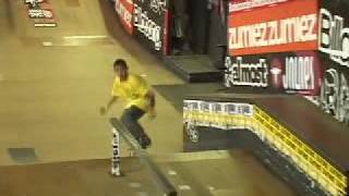 Chaz Ortiz - kickflip frontside feeble grind on the bank to