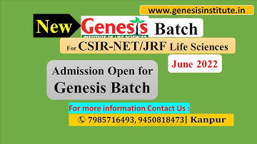 New Online "Genesis Batch" for June 2022 | CSIR NET/JRF, Life Sciences | DBT-JRF | ICMR |