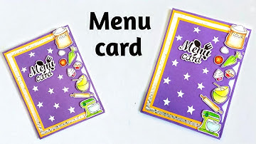 menu card design ll creative menu card for home science prectical ll #11 ll #papercraft