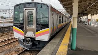 E129系増備車B27編成　4両固定編成　試運転新津駅発車