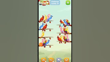 #shorts  Birds sort colour level =21 @GAMEPLAY-1833 #gaming #birdsort #birdsortcolor #chidiya