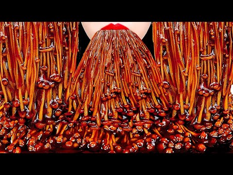 ASMR SPICY BLACK BEAN ENOKI MUSHROOMS COMPILATION 짜장불닭팽이버섯 먹방 모음 MUKBANG EATING SOUNDS 咀嚼音|ZOEY ASMR
