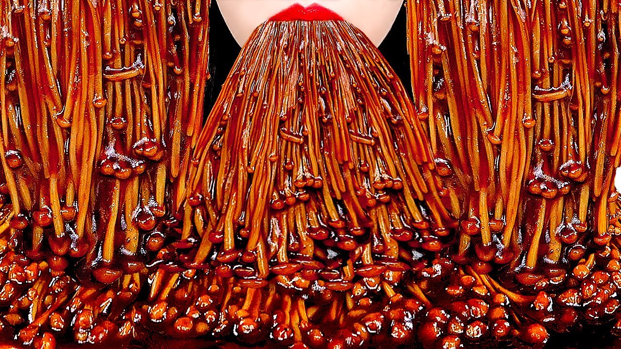 ASMR SPICY BLACK BEAN ENOKI MUSHROOMS COMPILATION 짜장불닭팽이버섯 먹방 모음 MUKBANG EATING SOUNDS 咀嚼音|ZOEY ASMR