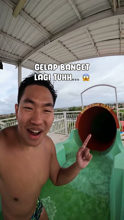 TIMBOI NAIK WATER SLIDE WARNA MERAH YANG TINGGI BANGET DI BALI! 🔥😱