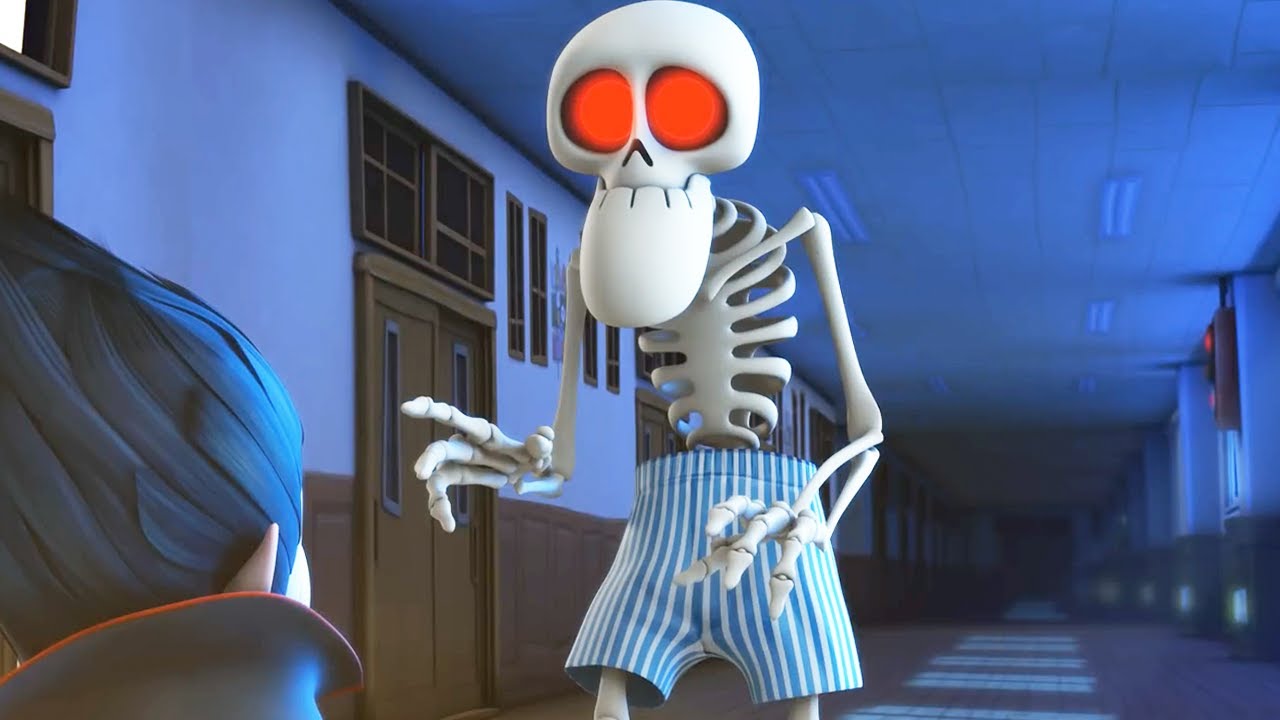 Funny Animated Cartoon | Spookiz Skeleton Teacher Wears Only His Underpants  | Videos For Kids - YouTube