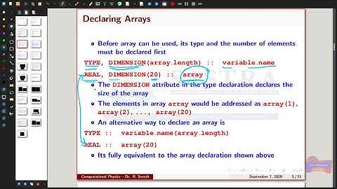Computational Physics -- FORTRAN 90/95 Arrays--Introduction-- MSc., SASTRA |Lecture-10|